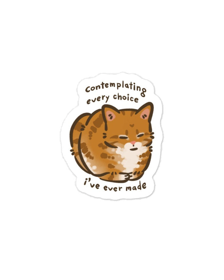 Contemplative Kitty Sticker