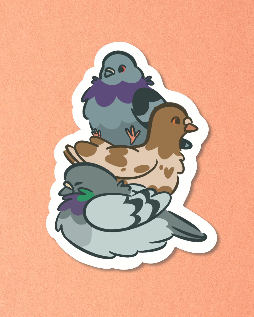Pigeon Stack Sticker