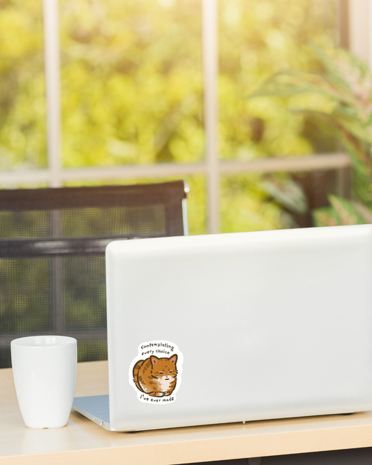 Contemplative Kitty Sticker