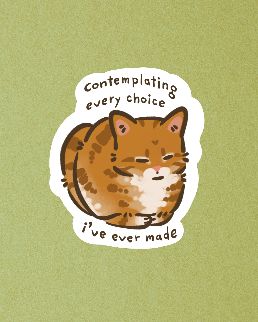 Contemplative Kitty Sticker